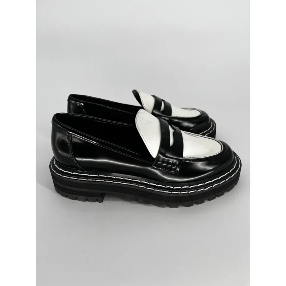 D'Amelio Prescia Patent Loafers black bright white - 5.5
